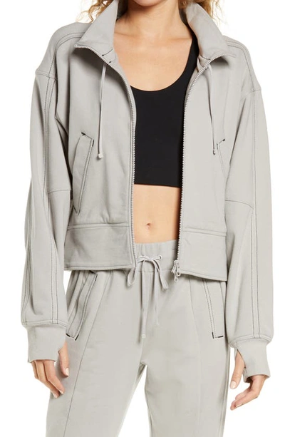 Blanc Noir Yolo Contrast Stitch Jog Jacket In Harbor Mist