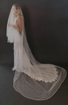UNTAMED PETALS BY AMANDA JUDGE NADIA BEAD TRIM CATHEDRAL VEIL,NADIA-CIRCLE