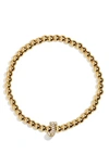 Baublebar Pisa Initial Beaded Bracelet In Gold J