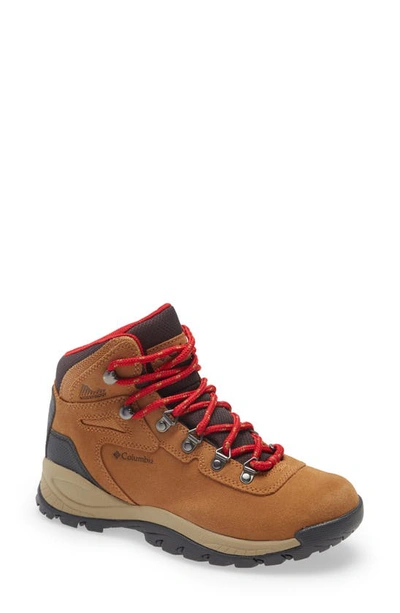 Columbia Newton Ridge Plus Waterproof Amped Hiking Boot In Elk/mountain Red