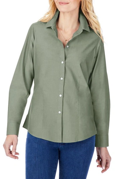 Foxcroft Dianna Non-iron Cotton Shirt In Autumn Ivy