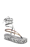 Amina Muaddi Jamie Printed Satin Sandals In Leopard Satin/ Zebra Nappa