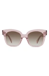 Celine 54mm Gradient Round Sunglasses In Shiny Pink/ Brown