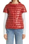 Herno Emilia Cap Sleeve Quilted Down Jacket In Burnt Henna