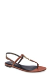 Saint Laurent Women's Cassandra Leather Slingback Thong Sandals In New Papaya