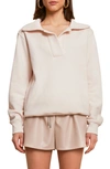 A.l.c Connor Collared Fleece Sweatshirt In Pink Tint