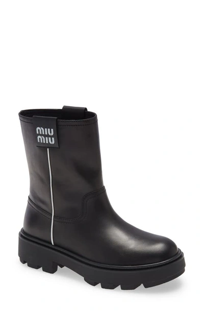 Miu Miu Women's Mid Calf Booties In Black