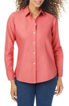 Foxcroft Dianna Non-iron Cotton Shirt In Scarlet Flame