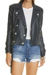 L Agence Billie Belted Leather Jacket Midnight In Midnight