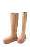 Paloma Barceló Gema Knee High Platform Boot In Light Brown/ Nocciola