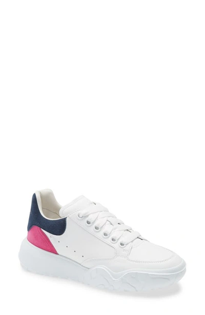 Alexander Mcqueen Court Sneaker In White/ Pink