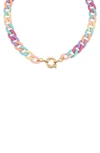 ADINAS JEWELS PASTEL CHAIN LINK NECKLACE,N59382CMB-574