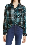 Rails Hunter Plaid Button-up Shirt In Midnight Cerulean Blue