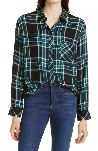 Rails Hunter Plaid Button-up Shirt In Midnight Cerulean Blue