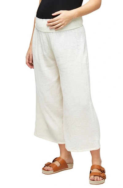 Nom Maternity Elliott Organic Cotton Maternity Pants In Cream