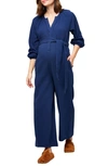 Nom Maternity Alma Maternity Jumpsuit In Navy