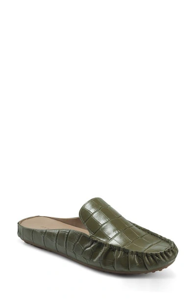 Aerosoles West Slip On Slipper In Olive Leather