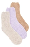 Stems Women's Cozy Ankle Socks, Pack Of 3 In Nude/ Blush/ Mulberry