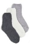 Stems Three Pack Cozy Ankle Socks In Ivory/grey/charco
