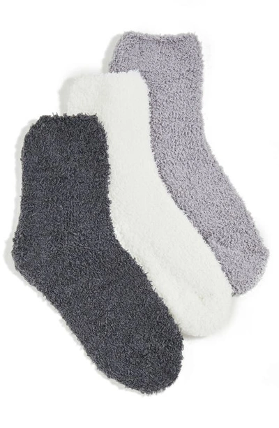 Stems Three Pack Cozy Ankle Socks In Grey