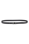 Saint Laurent Monogram Leather Belt In Nero