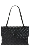Kurt Geiger Extra Extra Large Kensington Drench Leather Bag In Black