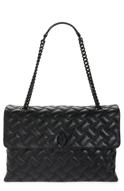 Kurt Geiger Extra Extra Large Kensington Drench Leather Bag In Black