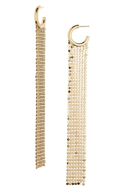 Paco Rabanne Pixel Linear Drop Earrings In Gold