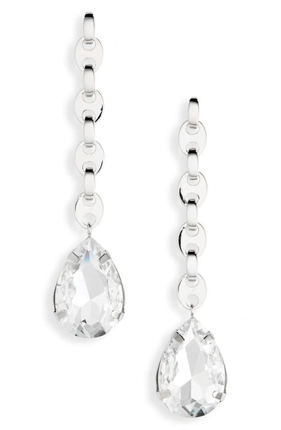 Paco Rabanne Eight Nano Crystal Drop Earrings In Silver