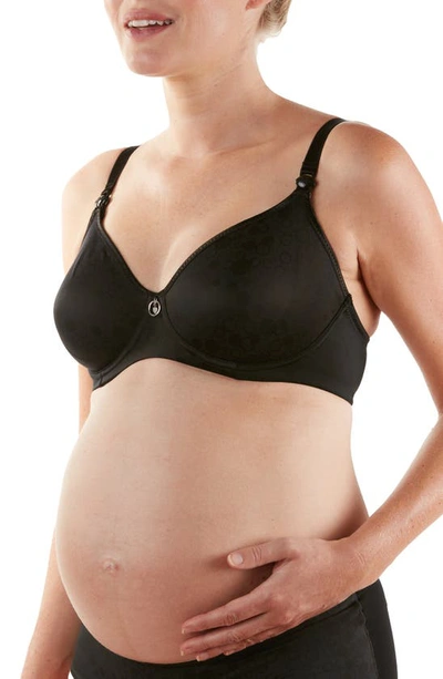 Cache Coeur Gloss Underwire Maternity/nursing Bra In Black