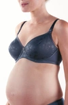 Cache Coeur Gloss Underwire Maternity/nursing Bra In Slate Blue