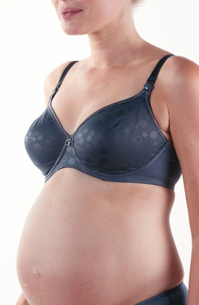 Shop Cache Coeur Maternity Gloss Underwire Bra In Slate Blue