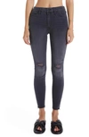 Mother Women's The Looker High-rise Ankle Skinny Fray Hem Jeans In Denim