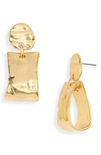 Madewell Folded Loop Statement Earrings In Vintage Gold