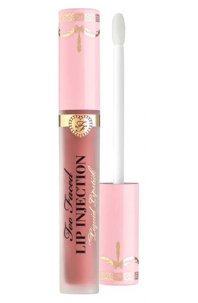 Too Faced Lip Injection Power Plumping Cream Liquid Lipstick Size Queen 0.10 oz/ 3 ml In Size Queen (warm Rosey-nude)