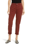 Ag Caden Crop Twill Trousers In Dark Hibiscus