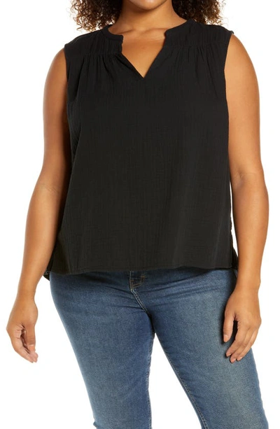 Caslonr Caslon(r) Gathered A-line Tank In Black