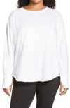 Zella Relaxed Washed Long Sleeve T-shirt In White
