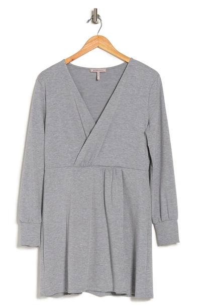 Bcbgeneration Surplice Front Knit Dress In Heather Grey