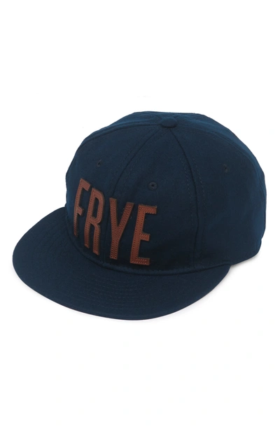 Frye Logo Letter Baseball Cap In Navy