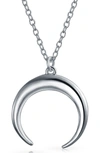 Bling Jewelry Sterling Silver Bohemian Moon Necklace In Silver