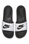 Nike Benassi Jdi Slide Sandal In 100 White-black