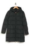 Save The Duck Water Repellent Hooded Puffer Coat In 1178 Green Black