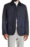 Barbour Hortal Wax Jacket In Royal Navy