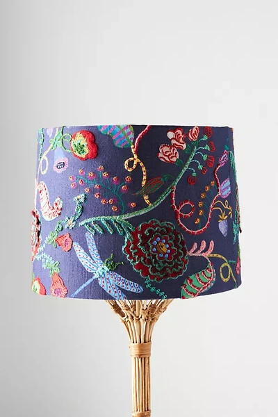 Anthropologie Embroidered Larson Lamp Shade By  In Assorted Size L In Assorted