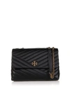 Tory Burch Kira Small Chevron Leather Shoulder Bag In Black