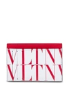 VALENTINO GARAVANI VLTN CARD HOLDER IN WHITE AND RED LEATHER,WY2P0S38GTCCG9