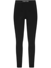 Tom Ford Jacquard-trimmed Stretch-jersey Leggings In Black