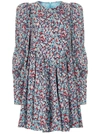 Rotate Birger Christensen Rotate Round Neck Floral Printed Mini Dress In Multicolor