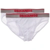 Dsquared2 Logo Waist Briefs Two-pack In Bianco